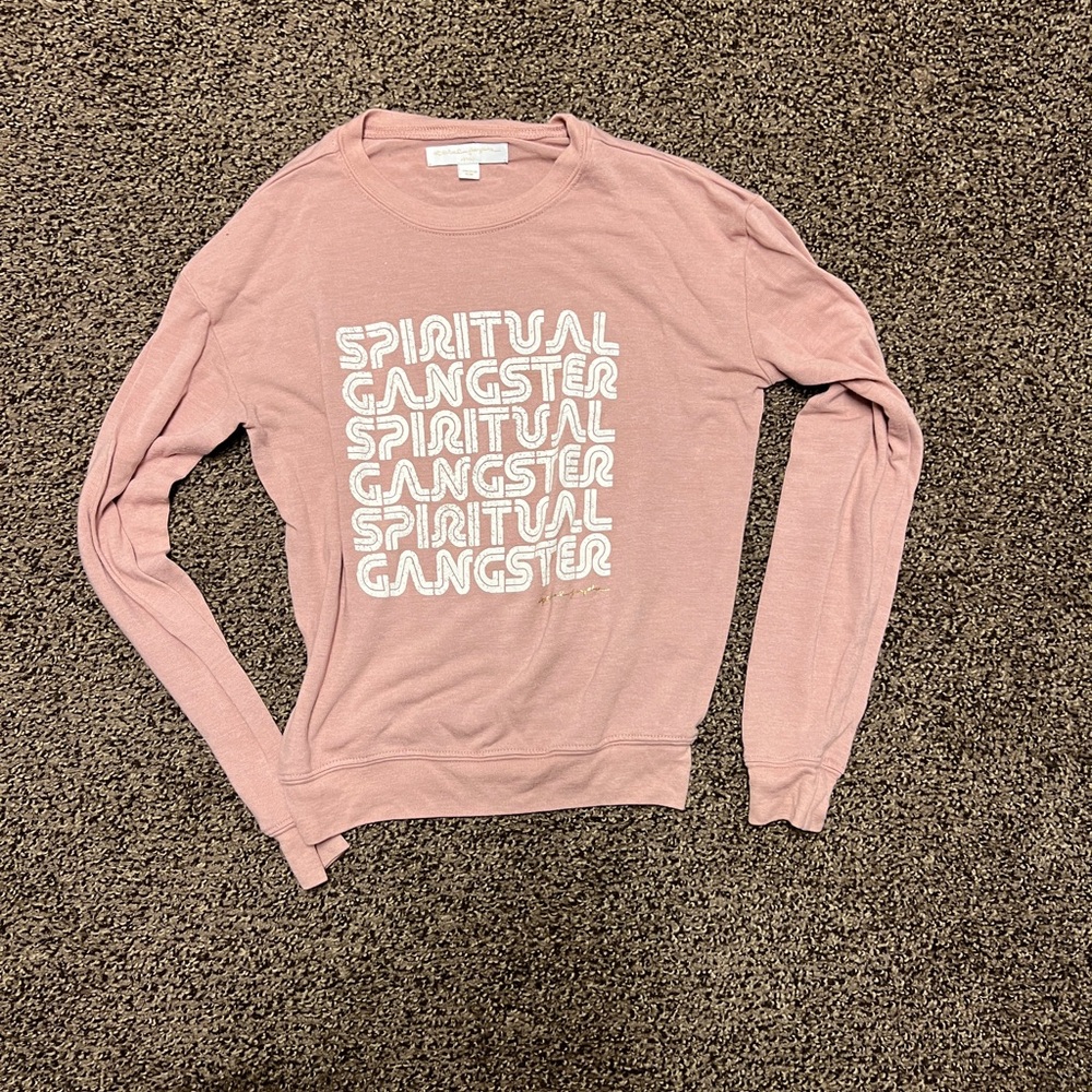 Spiritual Gangster Blush Pink Crew Neck Sweater